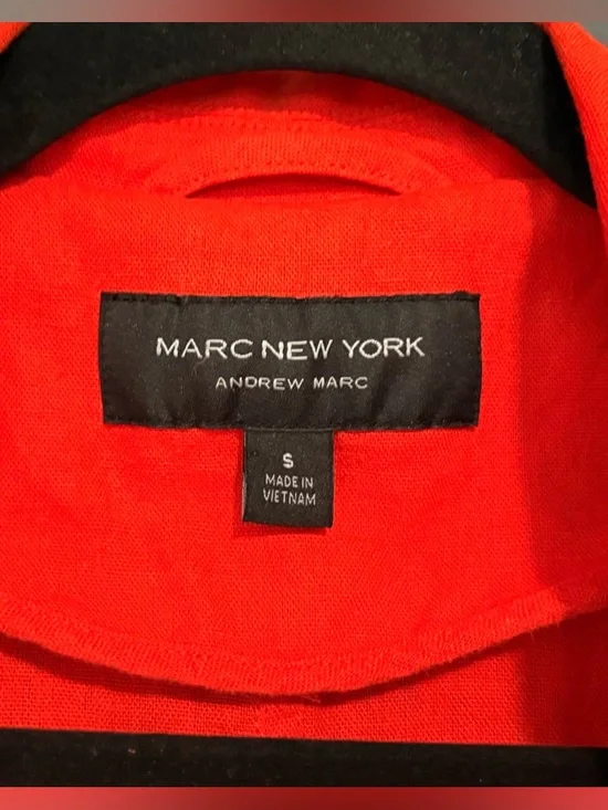 Marc New York Linen Bright Red Drawstring-Waist Utility Jacket - Picture 2 of 7